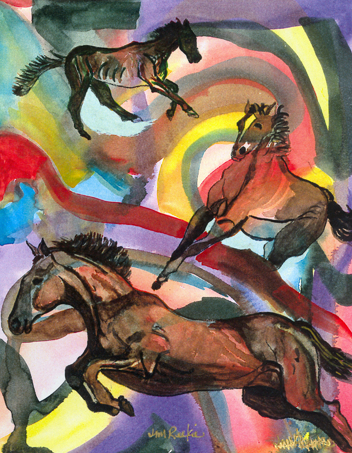 3 painted horses by Jocelyn Reekie